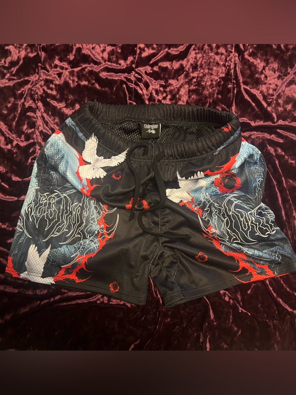 Civil Regime Dove Mesh Shorts - Black, Red, Blue